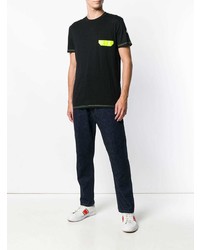 T-shirt girocollo stampata nera di Moncler