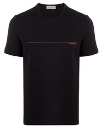 T-shirt girocollo stampata nera di Corneliani