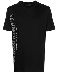 T-shirt girocollo stampata nera di costume national contemporary
