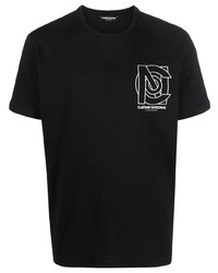 T-shirt girocollo stampata nera di costume national contemporary