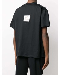 T-shirt girocollo stampata nera di Burberry