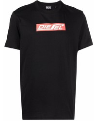 T-shirt girocollo stampata nera di Diesel