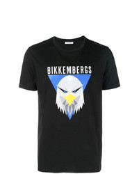 T-shirt girocollo stampata nera di Dirk Bikkembergs