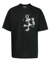 T-shirt girocollo stampata nera di DOMREBEL