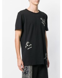 T-shirt girocollo stampata nera di Les Benjamins