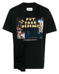 T-shirt girocollo stampata nera di Doublet