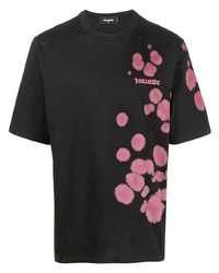 T-shirt girocollo stampata nera di DSQUARED2