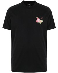 T-shirt girocollo stampata nera di Dunhill