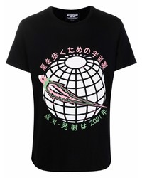 T-shirt girocollo stampata nera di Enterprise Japan
