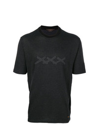 T-shirt girocollo stampata nera di Ermenegildo Zegna Couture