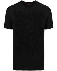 T-shirt girocollo stampata nera di Ermenegildo Zegna
