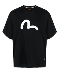 T-shirt girocollo stampata nera di Evisu