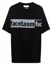 T-shirt girocollo stampata nera di Facetasm