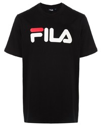 T-shirt girocollo stampata nera di Fila
