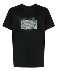 T-shirt girocollo stampata nera di Fred Perry