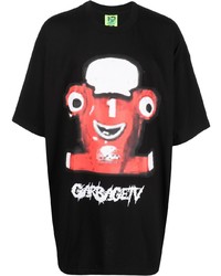 T-shirt girocollo stampata nera di Garbage Tv