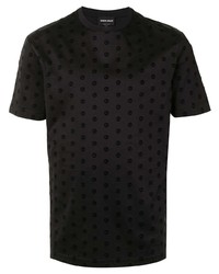 T-shirt girocollo stampata nera di Giorgio Armani