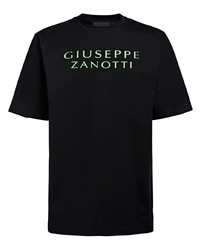 T-shirt girocollo stampata nera di Giuseppe Zanotti