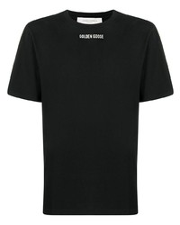 T-shirt girocollo stampata nera di Golden Goose