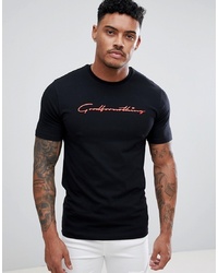 T-shirt girocollo stampata nera di Good For Nothing