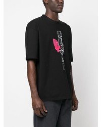 T-shirt girocollo stampata nera di Ten C