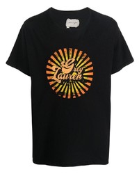 T-shirt girocollo stampata nera di Greg Lauren