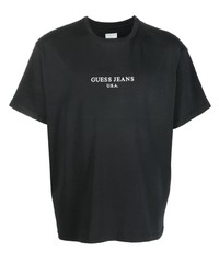 T-shirt girocollo stampata nera di GUESS USA