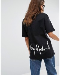 T-shirt girocollo stampata nera di House of Holland