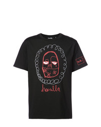 T-shirt girocollo stampata nera di Haculla
