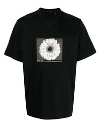 T-shirt girocollo stampata nera di Helmut Lang