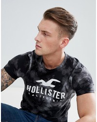 T-shirt girocollo stampata nera di Hollister