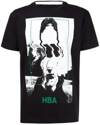 T-shirt girocollo stampata nera di Hood by Air