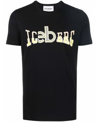 T-shirt girocollo stampata nera di Iceberg