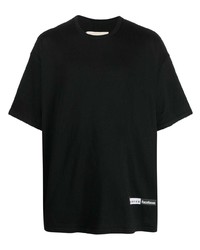 T-shirt girocollo stampata nera di Incotex