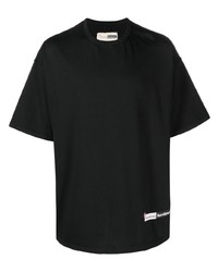 T-shirt girocollo stampata nera di Incotex