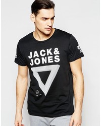 T-shirt girocollo stampata nera di Jack and Jones