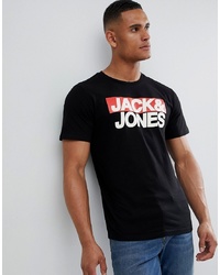 T-shirt girocollo stampata nera di Jack & Jones