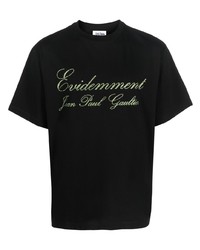 T-shirt girocollo stampata nera di Jean Paul Gaultier