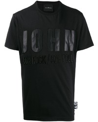 T-shirt girocollo stampata nera di John Richmond