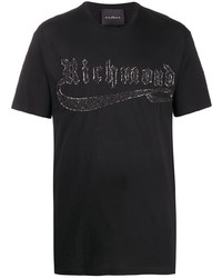 T-shirt girocollo stampata nera di John Richmond