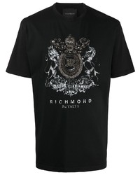 T-shirt girocollo stampata nera di John Richmond