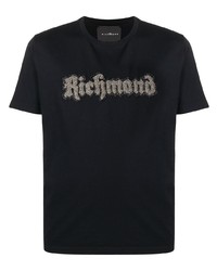 T-shirt girocollo stampata nera di John Richmond