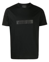 T-shirt girocollo stampata nera di John Richmond