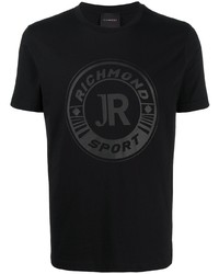 T-shirt girocollo stampata nera di John Richmond