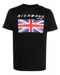 T-shirt girocollo stampata nera di John Richmond