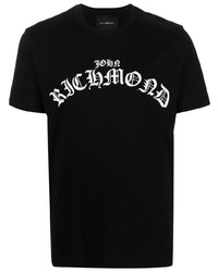 T-shirt girocollo stampata nera di John Richmond