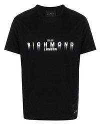 T-shirt girocollo stampata nera di John Richmond