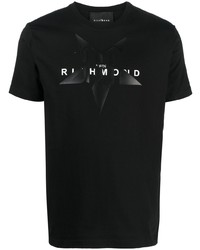 T-shirt girocollo stampata nera di John Richmond