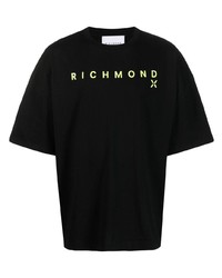 T-shirt girocollo stampata nera di John Richmond