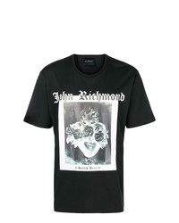 T-shirt girocollo stampata nera di John Richmond